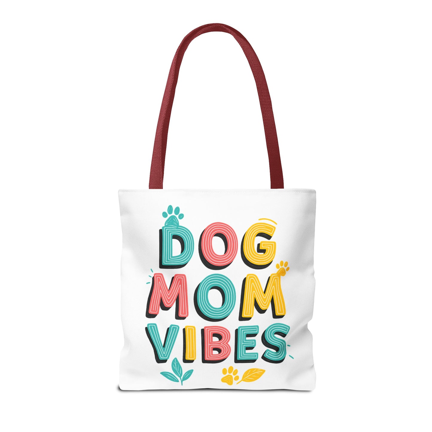 Dog Mom Vibes Tote Bag – Colorful Summer Beach Bag for Dog Lovers