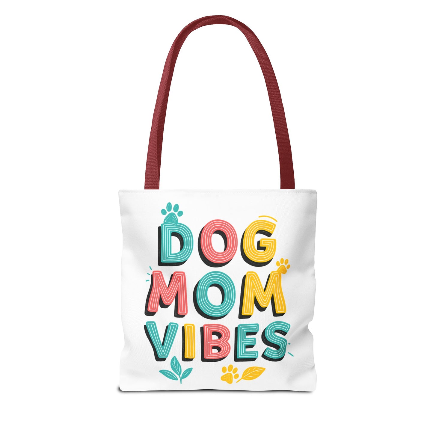 Dog Mom Vibes Tote Bag – Colorful Summer Beach Bag for Dog Lovers