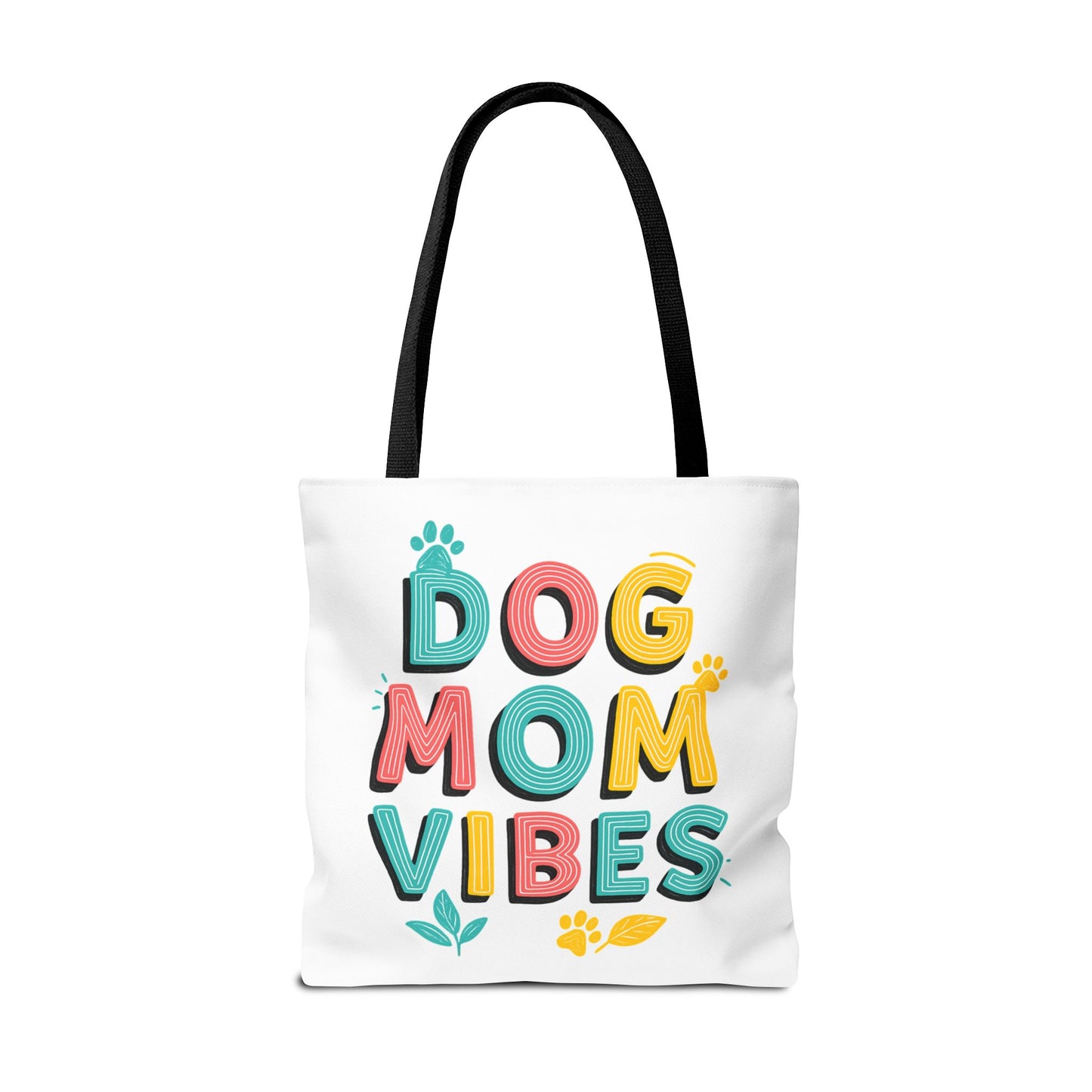 Dog Mom Vibes Tote Bag – Colorful Summer Beach Bag for Dog Lovers