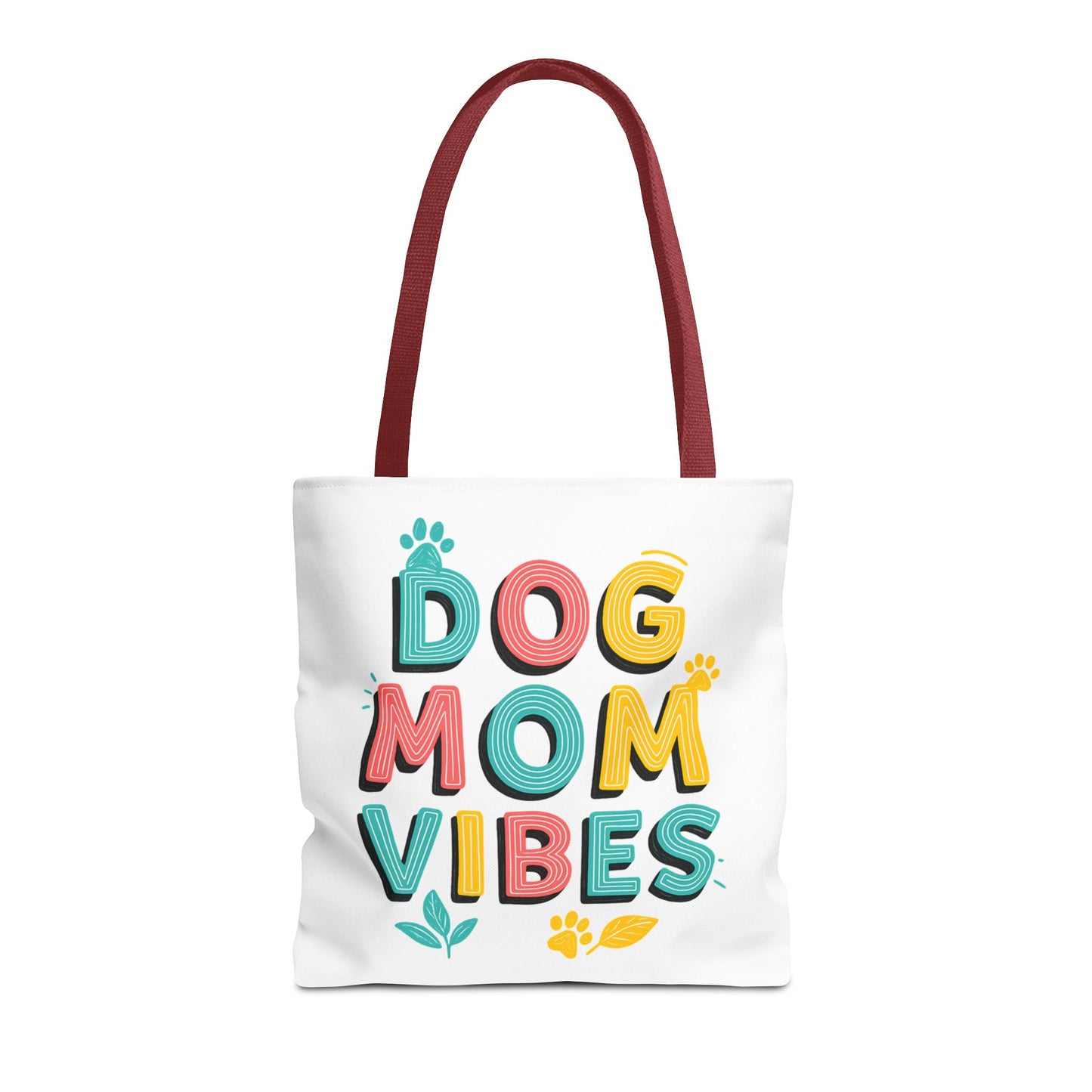 Dog Mom Vibes Tote Bag – Colorful Summer Beach Bag for Dog Lovers