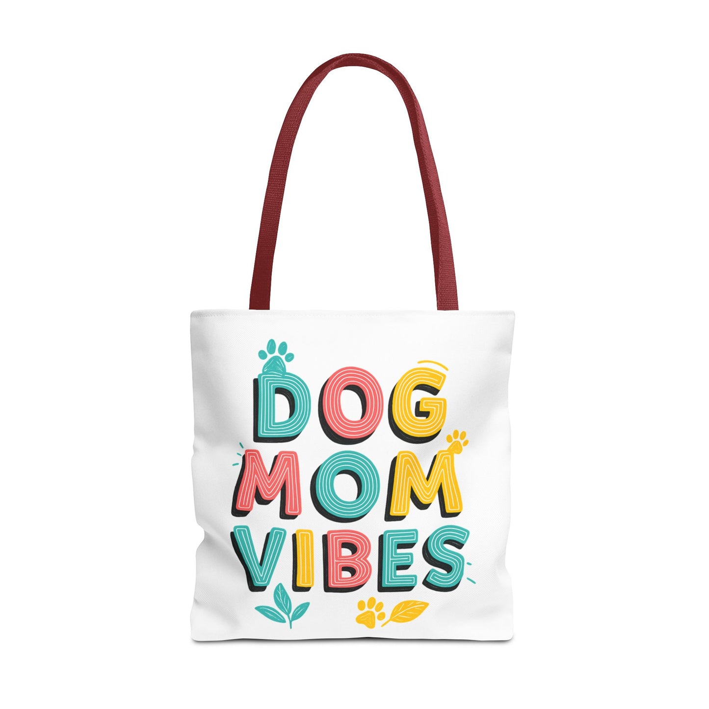 Dog Mom Vibes Tote Bag – Colorful Summer Beach Bag for Dog Lovers