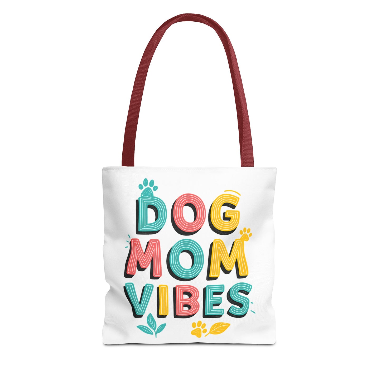Dog Mom Vibes Tote Bag – Colorful Summer Beach Bag for Dog Lovers