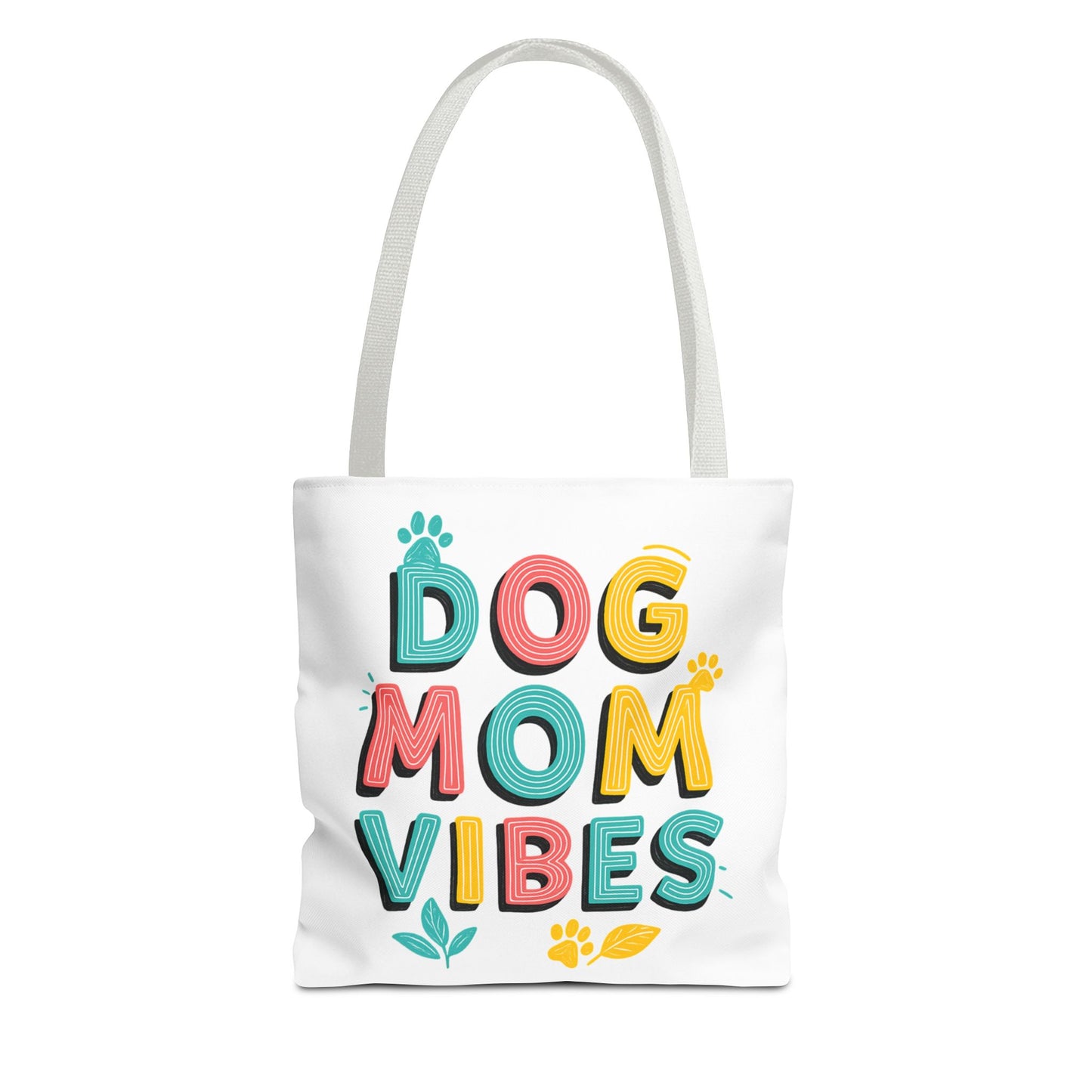 Dog Mom Vibes Tote Bag – Colorful Summer Beach Bag for Dog Lovers