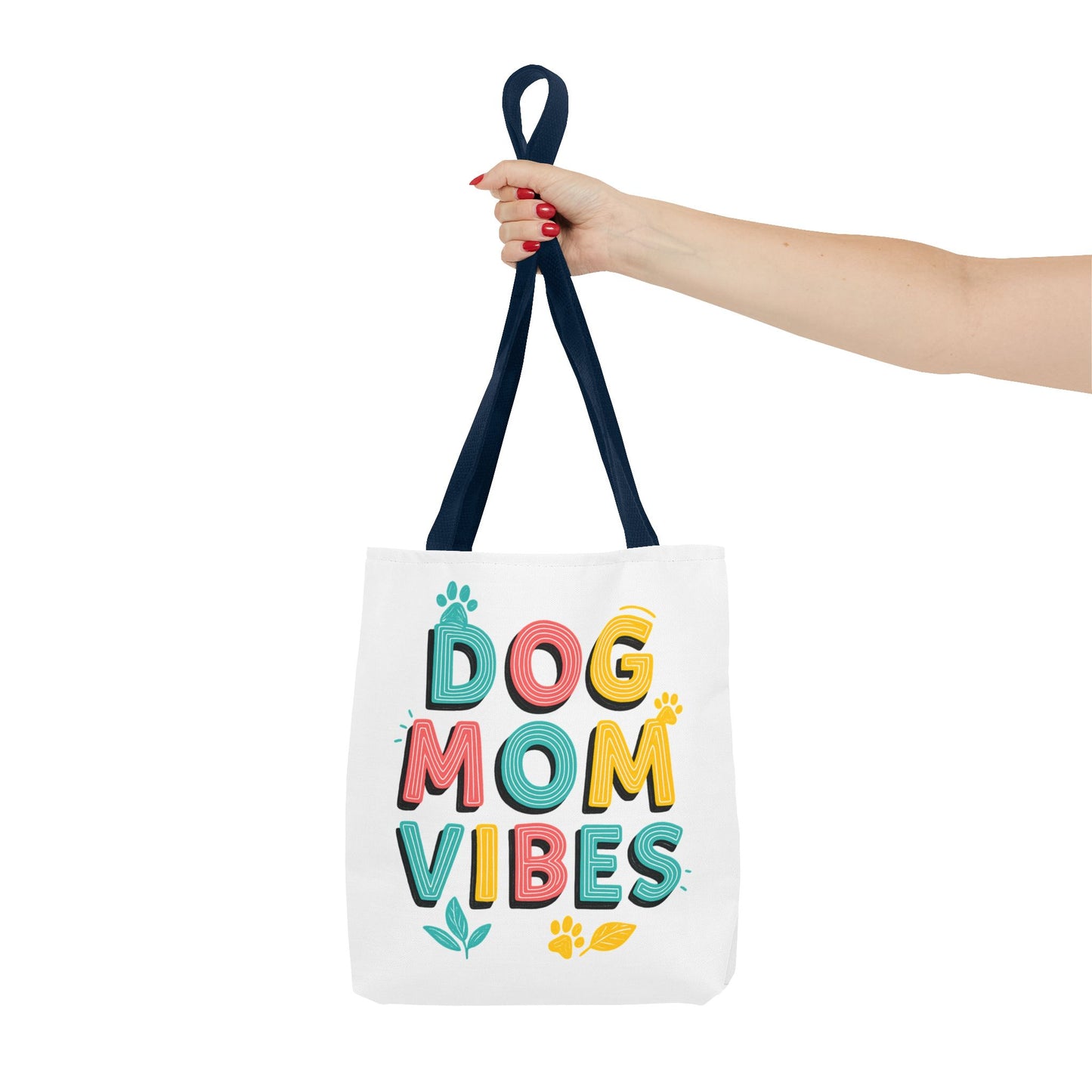 Dog Mom Vibes Tote Bag – Colorful Summer Beach Bag for Dog Lovers