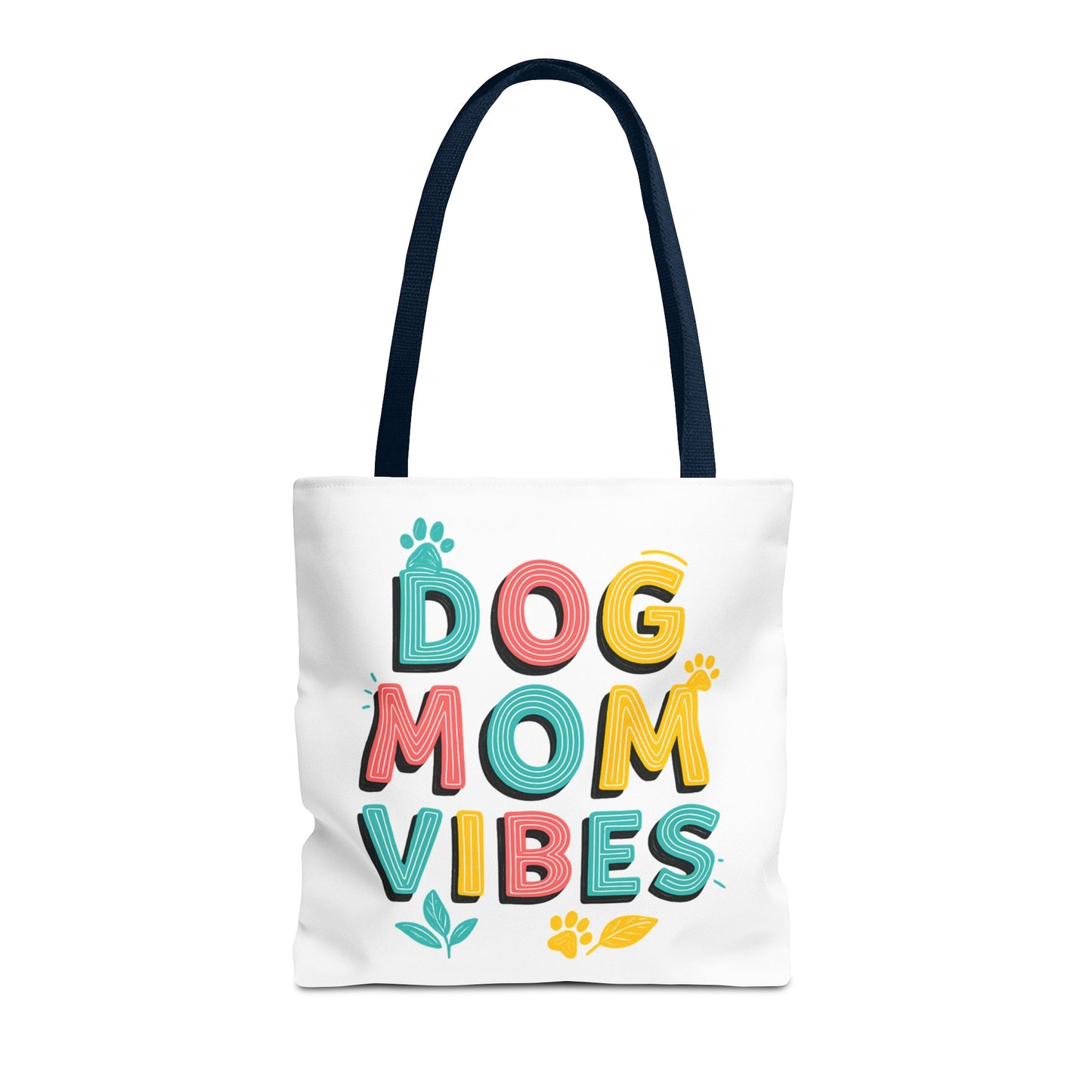 Dog Mom Vibes Tote Bag – Colorful Summer Beach Bag for Dog Lovers