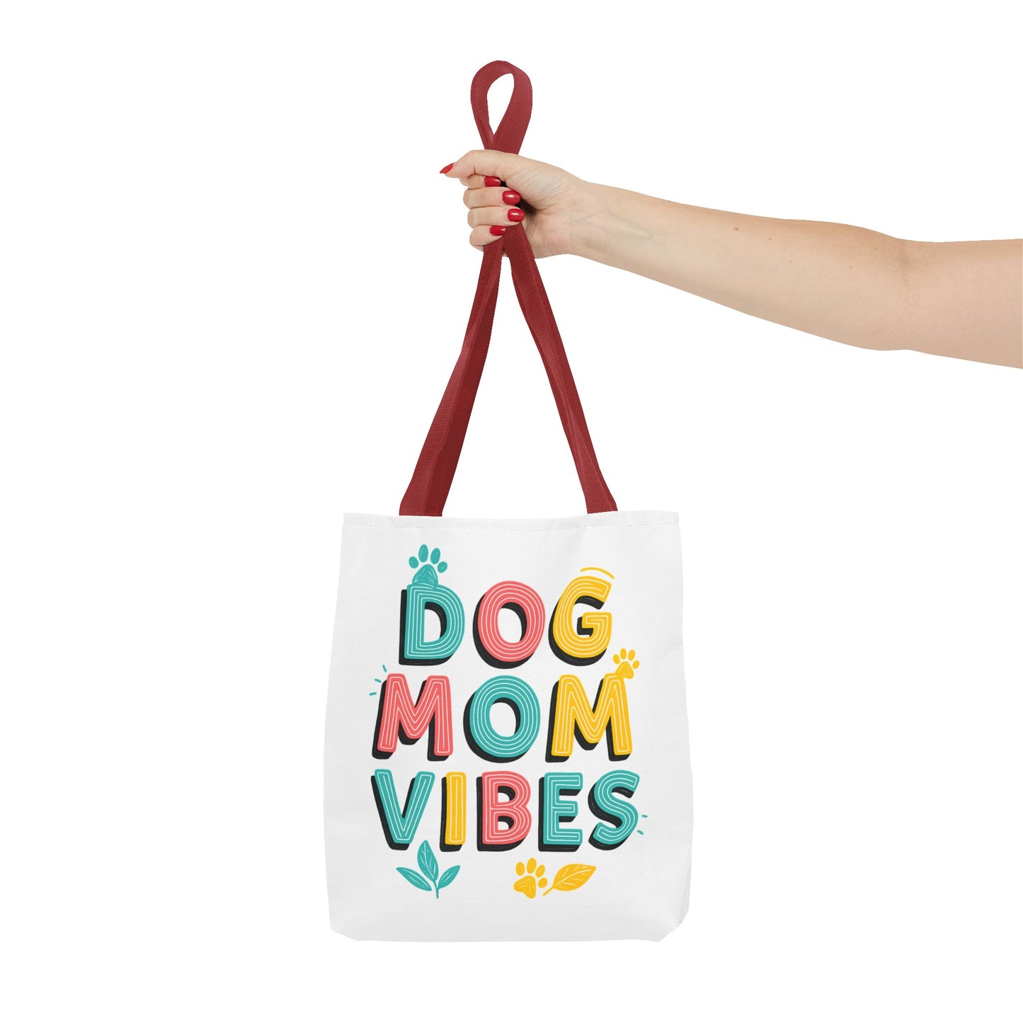 Dog Mom Vibes Tote Bag – Colorful Summer Beach Bag for Dog Lovers