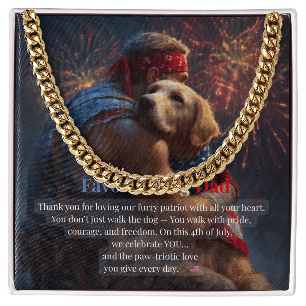 To My Favorite Dog Dad – Cuban Link Chain – Gift for Him