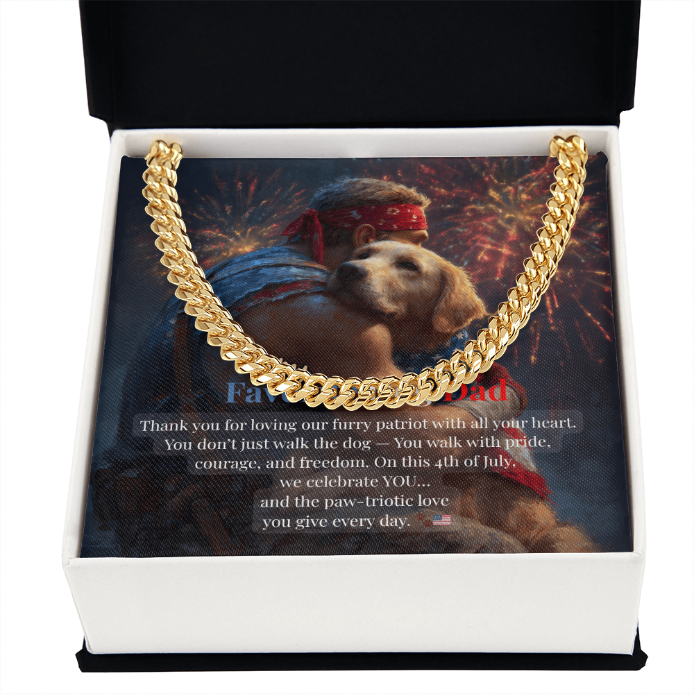 To My Favorite Dog Dad – Cuban Link Chain – Gift for Him