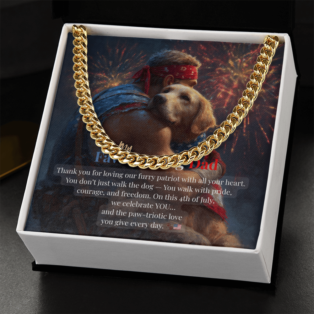 To My Favorite Dog Dad – Cuban Link Chain – Gift for Him
