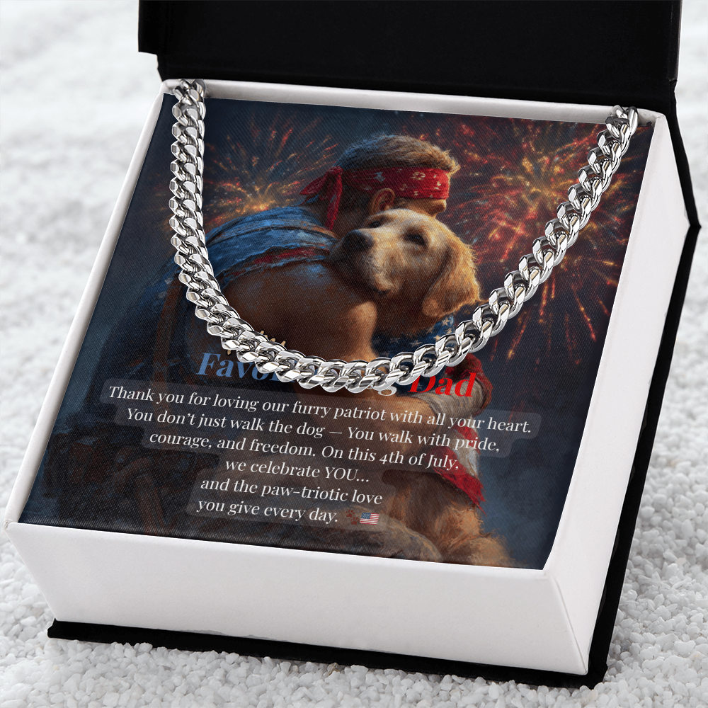To My Favorite Dog Dad – Cuban Link Chain – Gift for Him