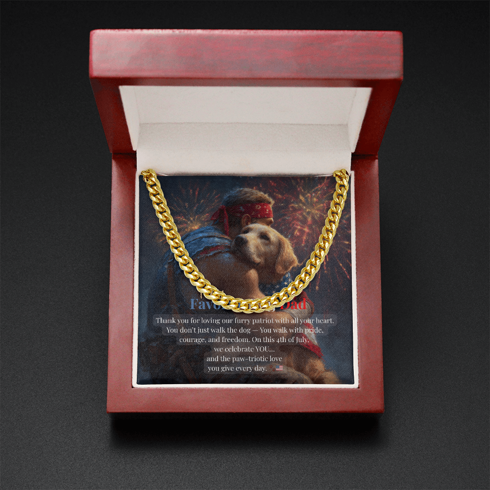 To My Favorite Dog Dad – Cuban Link Chain – Gift for Him