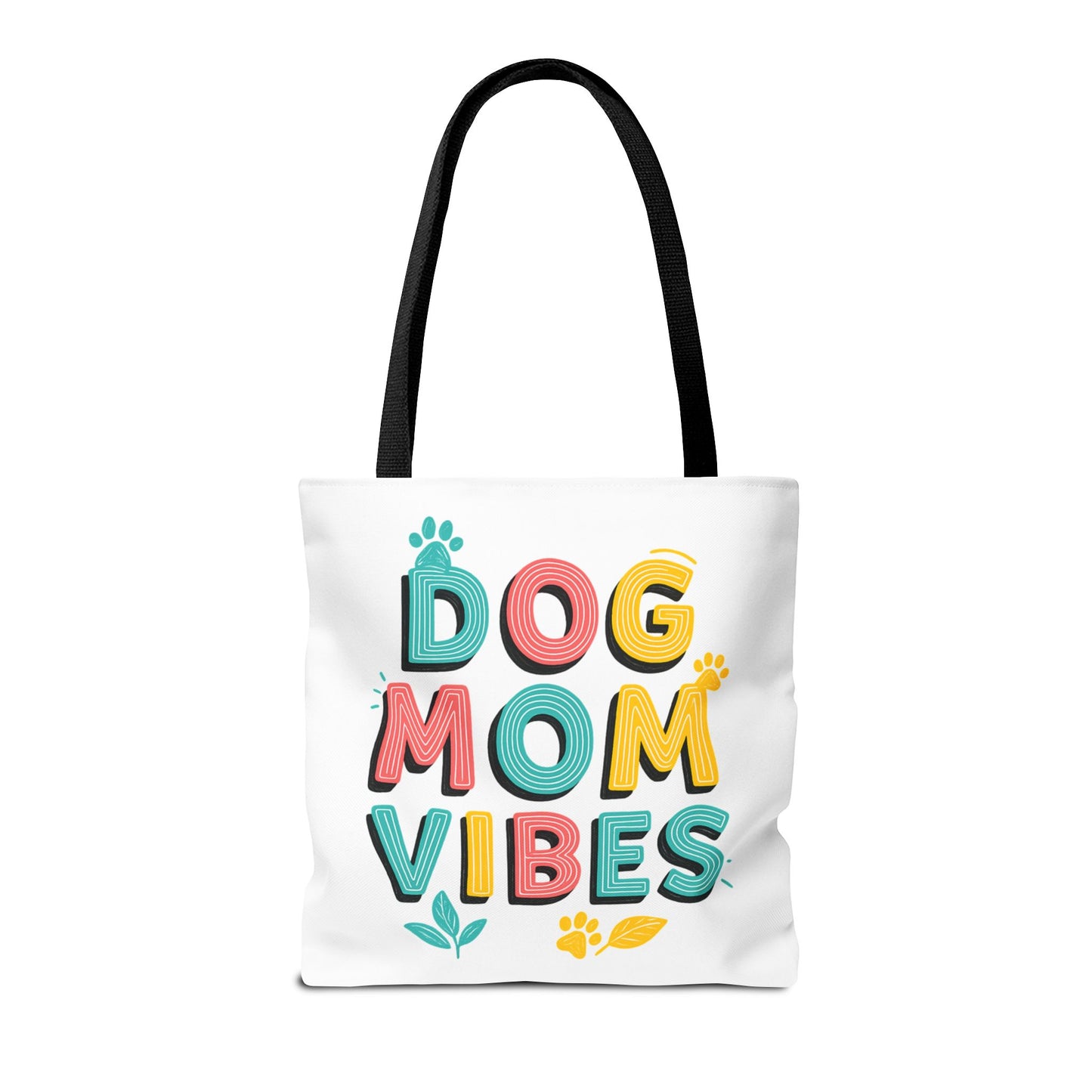 Dog Mom Vibes Tote Bag – Colorful Summer Beach Bag for Dog Lovers