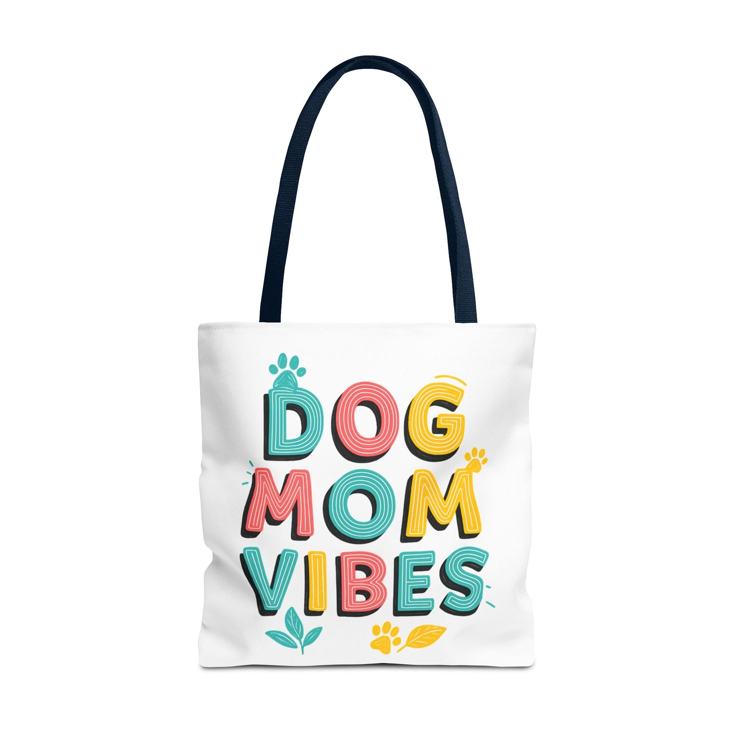 Dog Mom Vibes Tote Bag – Colorful Summer Beach Bag for Dog Lovers