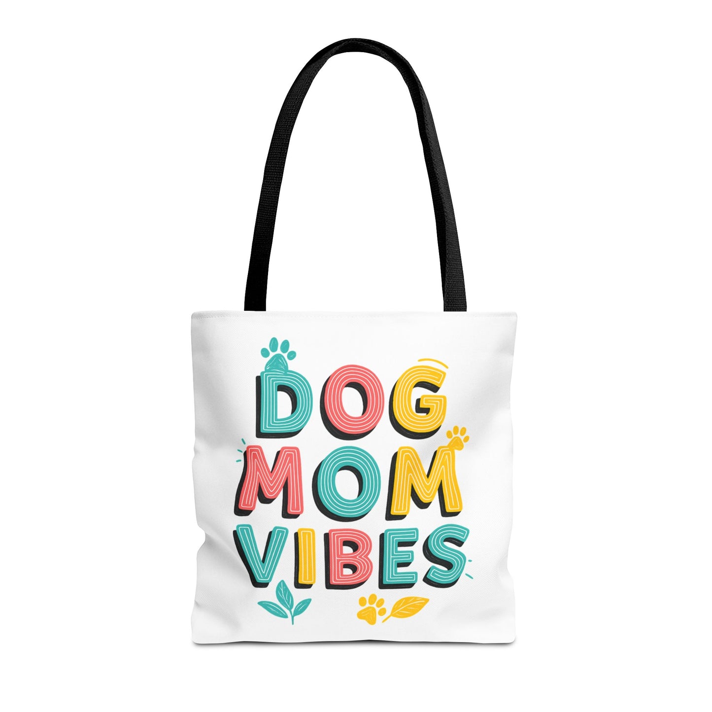 Dog Mom Vibes Tote Bag – Colorful Summer Beach Bag for Dog Lovers