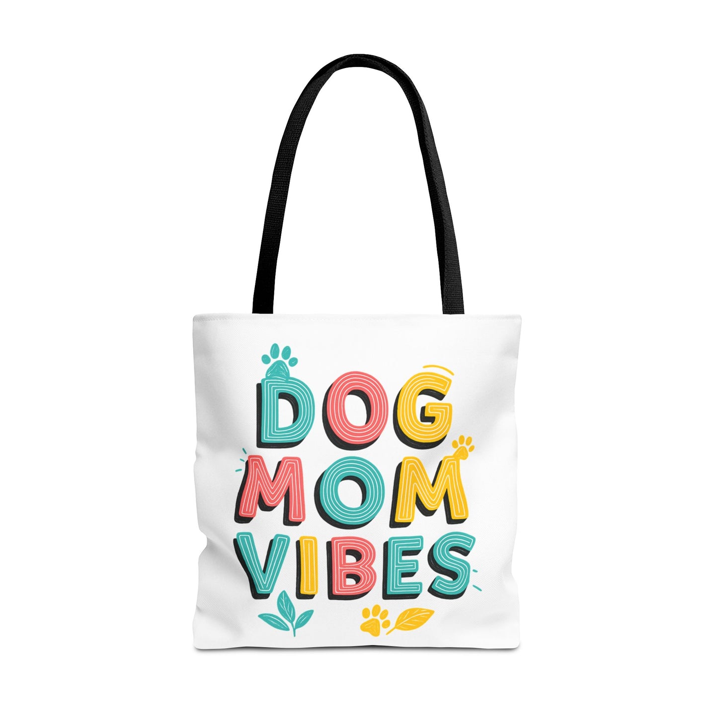 Dog Mom Vibes Tote Bag – Colorful Summer Beach Bag for Dog Lovers