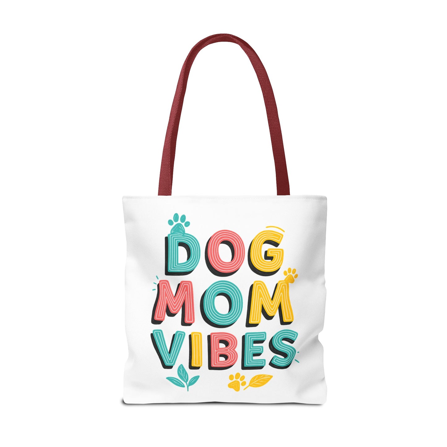 Dog Mom Vibes Tote Bag – Colorful Summer Beach Bag for Dog Lovers