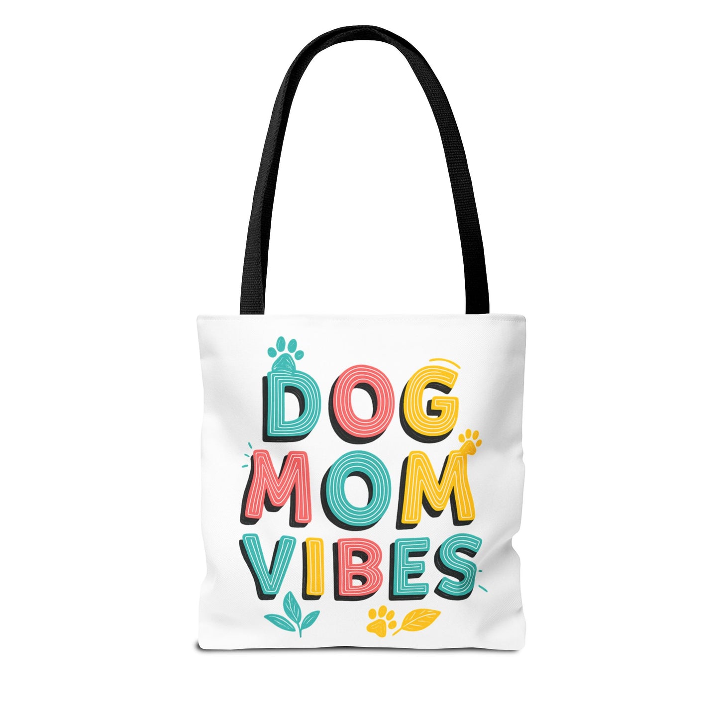 Dog Mom Vibes Tote Bag – Colorful Summer Beach Bag for Dog Lovers