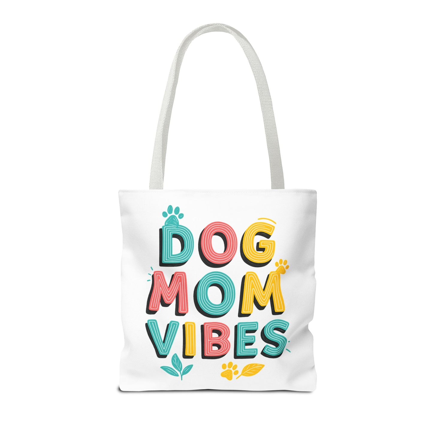 Dog Mom Vibes Tote Bag – Colorful Summer Beach Bag for Dog Lovers