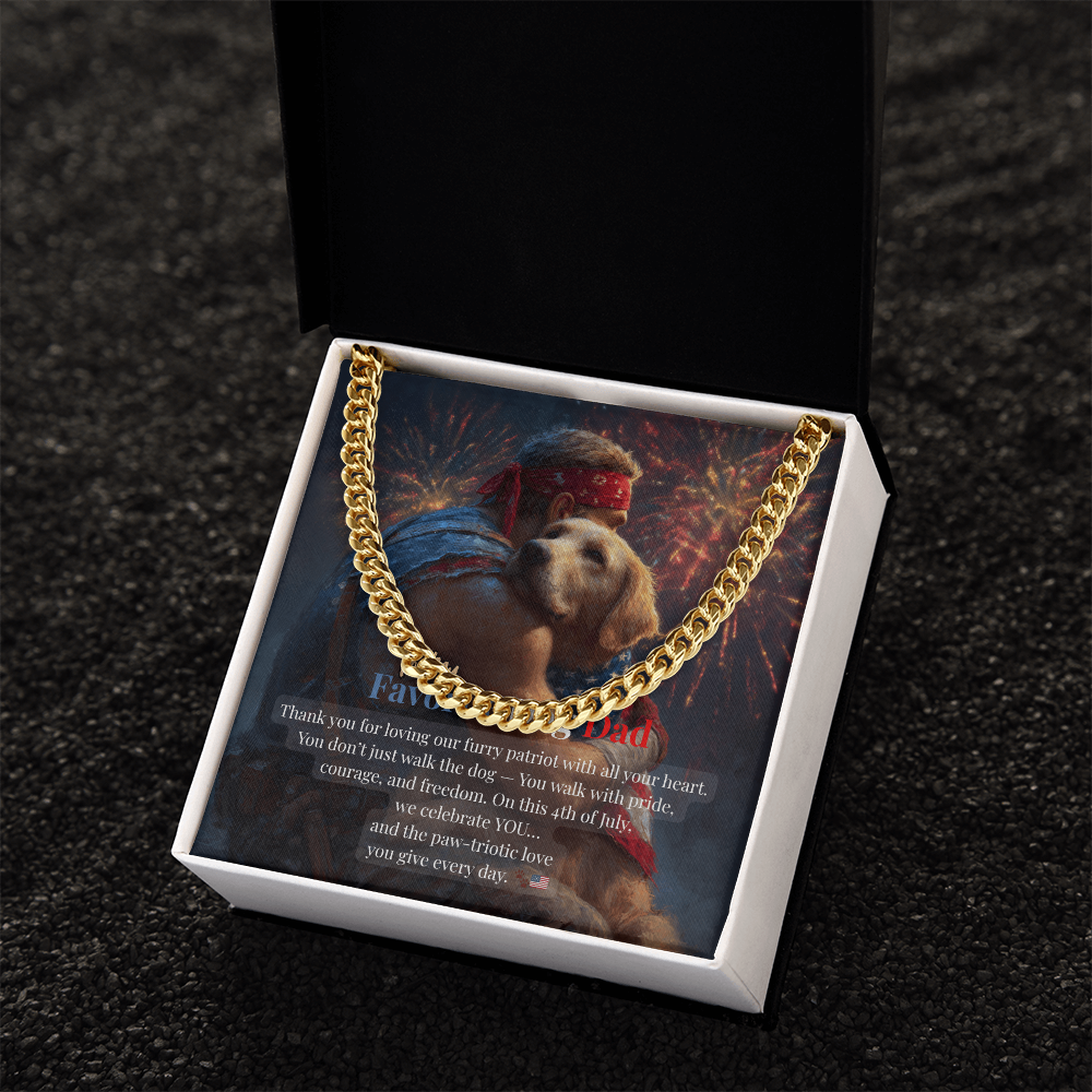 To My Favorite Dog Dad – Cuban Link Chain – Gift for Him