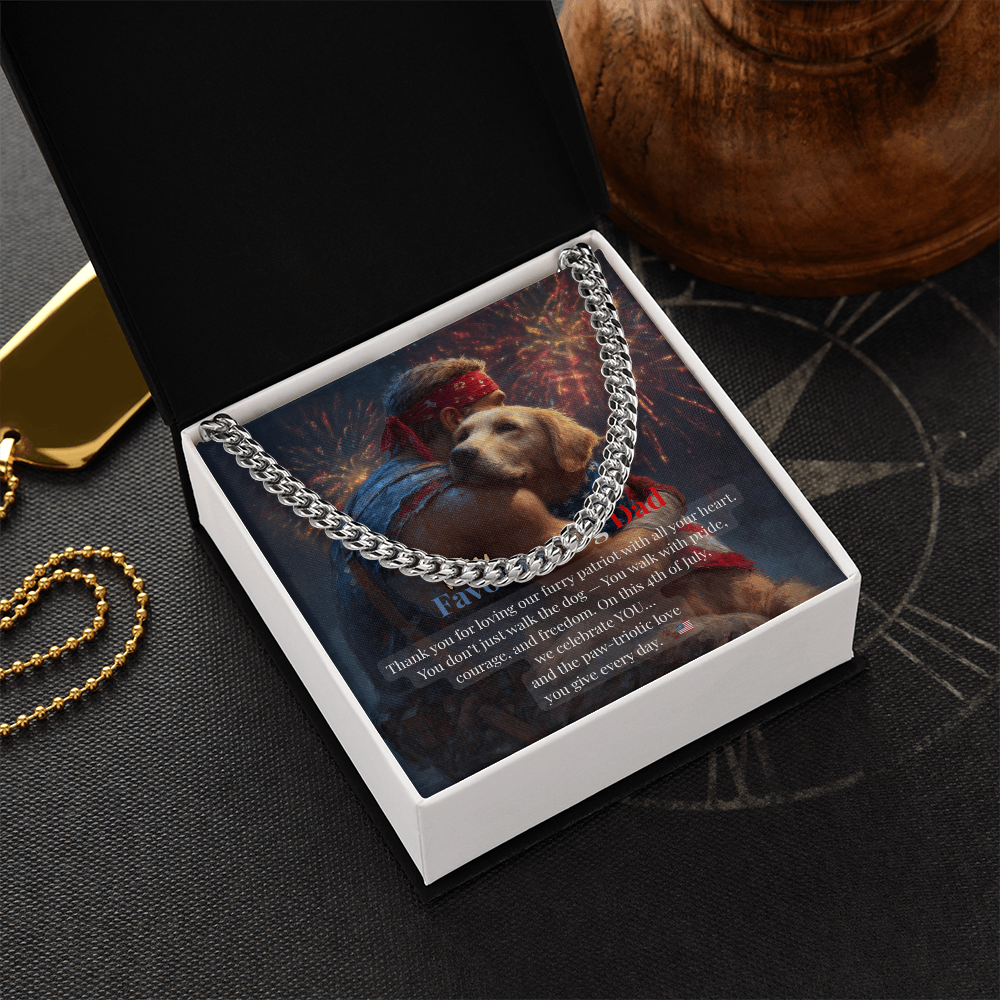 To My Favorite Dog Dad – Cuban Link Chain – Gift for Him