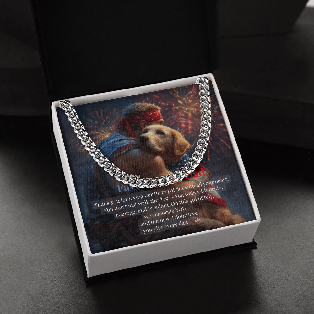 To My Favorite Dog Dad – Cuban Link Chain – Gift for Him