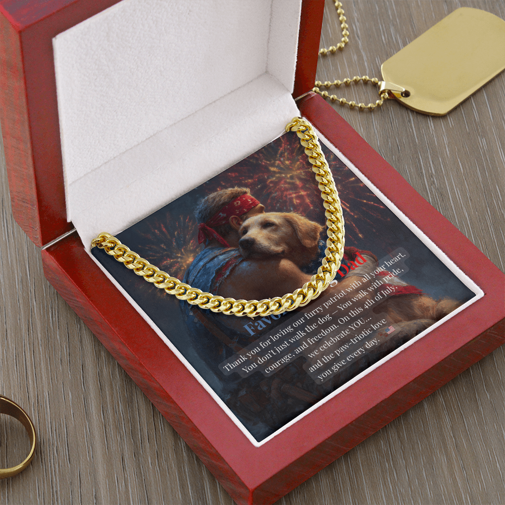 To My Favorite Dog Dad – Cuban Link Chain – Gift for Him