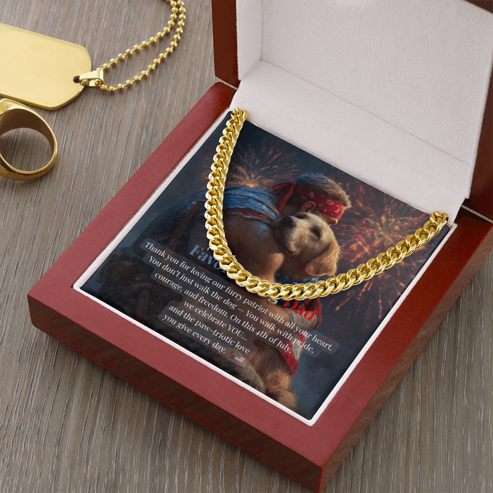 To My Favorite Dog Dad – Cuban Link Chain – Gift for Him