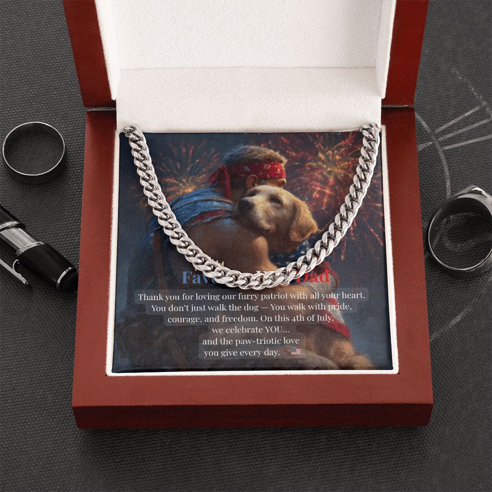 To My Favorite Dog Dad – Cuban Link Chain – Gift for Him