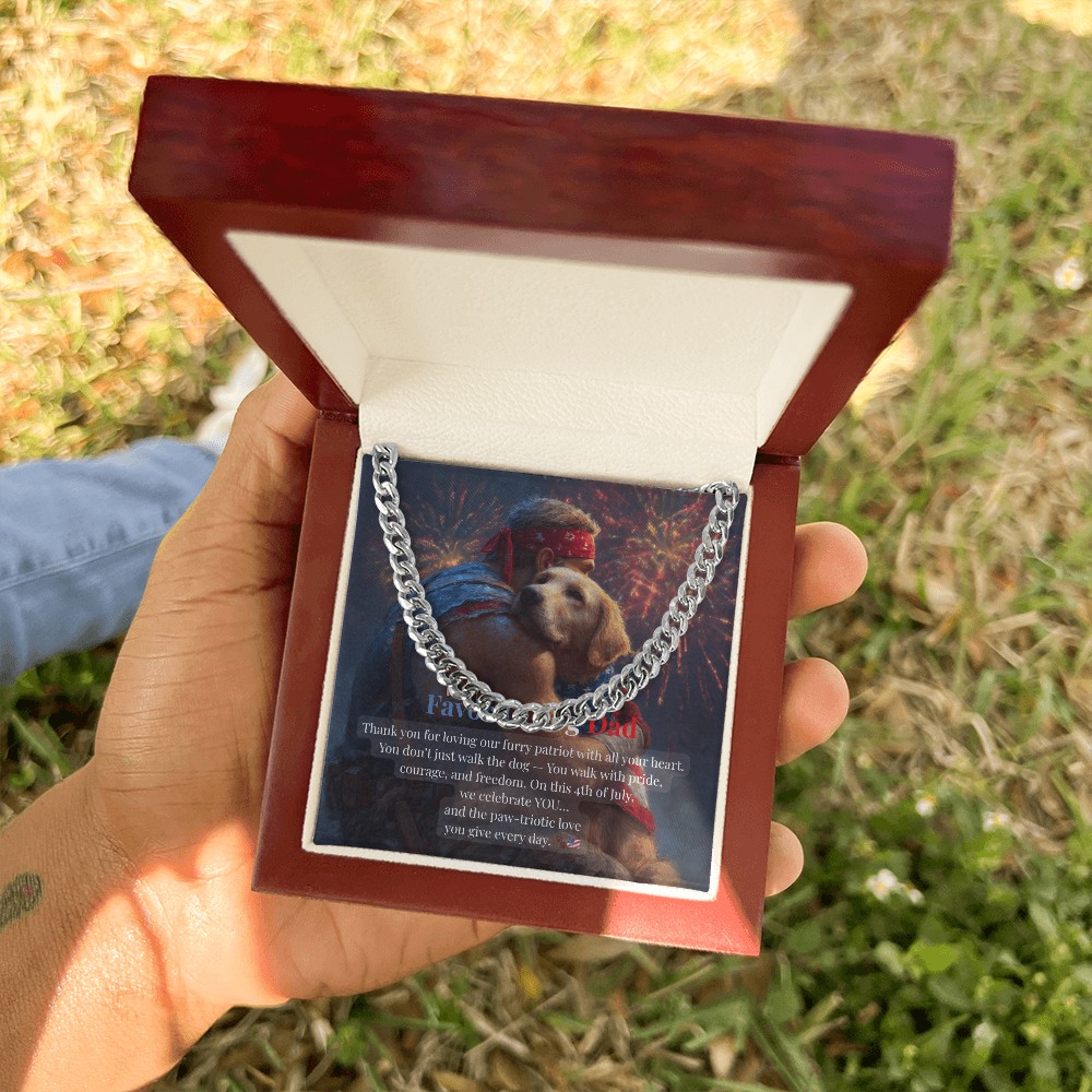 To My Favorite Dog Dad – Cuban Link Chain – Gift for Him